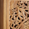 Hand-Carved Mango Wood Almirah: Floral Mandala Bohemian Cupboard