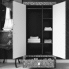 Bone Inlay Armoire – Handmade Indian Storage Cabinet, Luxury Bedroom Wardrobe, Intricate Floral Inlay Furniture