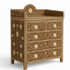 Floral Bone Inlay Dresser – Handmade Indian Boho 5-Drawer Chest
