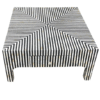 Bone Inlay Coffee Table: Black and White Stripe, Modern Luxury