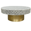 Bone Inlay Coffee Table: Black Khaab Design, Handmade Indian Decor
