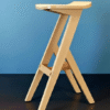 Handmade Solid Wood Bar Stool | Minimalist Scandinavian Counter Chair