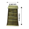 Embossed Brass Wooden Chest | 5-Drawer Jewelry Organizer