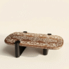 Handmade Bone Inlay Coffee Table | Unique Design Floral Brown Boho Decor