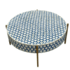 Blue Bone Inlay Coffee Table: Handmade Brass Accent Table-Home Decor