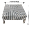 Bone Inlay Coffee Table: Black and White Stripe, Modern Luxury