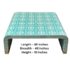 Turquoise Bone Inlay Coffee Table: Handmade Geometric Accent Table