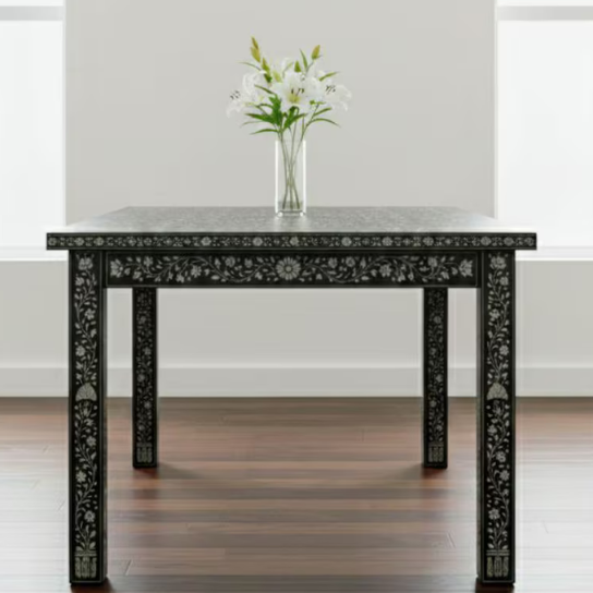 Hand Painted Dining Table and Chairs | Floral Indian Home Decor