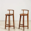 4 Handmade Solid Wood Bar Stool | Minimalist Counter Stool with Backrest