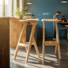 Handmade Solid Wood Bar Stool | Minimalist Scandinavian Counter Chair