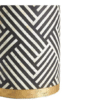 Handmade Bone Inlay Side Table | Geometric Brass Accent