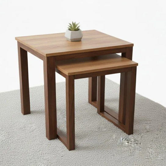 Solid Wood Nesting Tables: Modern Scandinavian Coffee Tables, Set of 3
