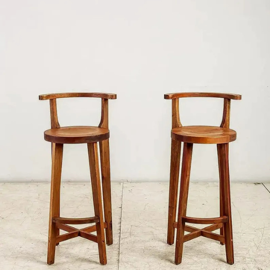 Handmade Solid Wood Bar Stool | Minimalist Scandinavian Counter Chair