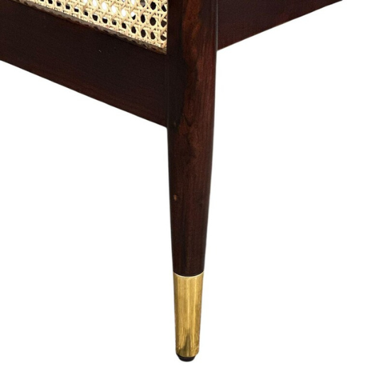 Handmade Mid-Century Cane Lounge Chair: Solid Wood Armchairs