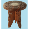 Handcrafted Wood Carved Side Tables | Boho Indian Decor, Set of 2