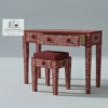 5 Handmade Bone Inlay Console Table: Geometric Boho Desk