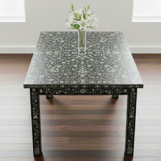 Hand Painted Dining Table and Chairs | Floral Indian Home Decor