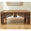 Hand-Carved Mango Wood Dining Table Set with 4 Chairs