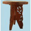 Handcrafted Wood Carved Side Tables | Boho Indian Decor, Set of 2