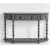 Handmade Blue Bone Inlay Console Table | Floral Hall Table, Indian Art