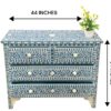 2 Royal Blue Floral Bone Inlay Dresser: Handcrafted Indian Chest