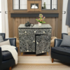2 Bone Inlay Armoire | Handmade Floral Vine Wardrobe