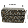 2 Bone Inlay Dresser | Brown Geometric Chest of Drawers | Rattan Basketweave Accent | Modern Luxury Storage