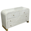 3 Handmade Bone Inlay Dresser with Brass Legs: Boho Bedroom Decor