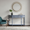 Handmade Blue Bone Inlay Console Table | Floral Hall Table, Indian Art