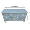 3 Bone Inlay Sideboard: Handmade Floral 7-Drawer Boho Dresser