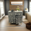 3 Bone Inlay Armoire | Handmade Floral Vine Wardrobe