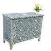 4 Royal Blue Floral Bone Inlay Dresser: Handcrafted Indian Chest