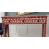 4 Handmade Bone Inlay Console Table: Geometric Boho Desk