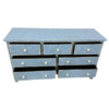 4 Bone Inlay Sideboard: Handmade Floral 7-Drawer Boho Dresser
