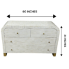 4 Handmade Bone Inlay Dresser with Brass Legs: Boho Bedroom Decor